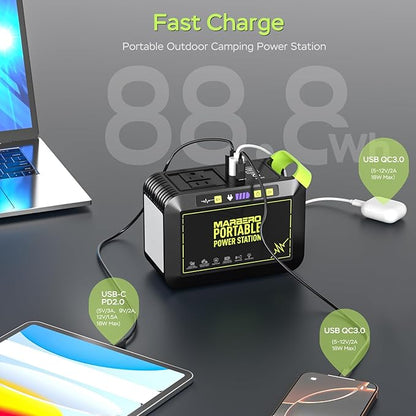 MARBERO Solar Powered Generator 88Wh, 120W Surge with 25W Solar Panel Kit
