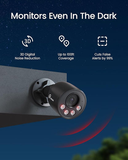 Loocam Wired Security Camera System 8MP 8CH NVR 2TB HDD, 4pcs 4K PoE Camera System AI Human Vehicle Detection, Outdoor Indoor Home Security Camera System 24/7 Recording, Remote Access, Plug&Play