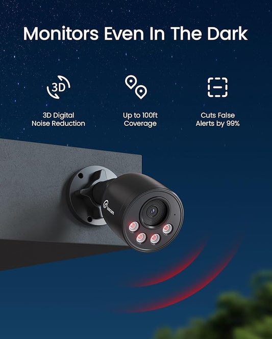 Loocam NVR Security Camera System 8CH 8MP with 2TB HDD, 8pcs 4K POE IP Cameras for Home Security, AI Human/Vehicle Detection, 24/7 Recording POE Camera System, Remote Access, Plug & Play