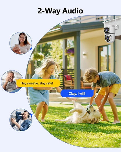 WEILAILIFE 【Auto Tracking】 Outdoor Wireless Security Camera, PTZ WiFi Video Surveillance Cameras for Home Security