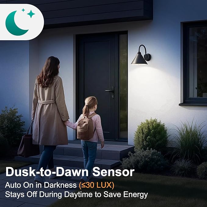 DiCUNO PIR Motion Sensor Light Bulbs, 12W (100W Equivalent) E26 LED Body Motion Sensor Infrared Bulb Auto on/Off, Outdoor/Indoor Light for Front Porch Garage, 1100LM 5000K Daylight White, 2 Pack
