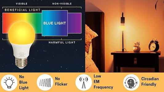 Amber Light Bulbs for Sleep I 1800K Warm Light Bulbs for Bedside Lamp I 7 Watt E26 Led Bulb (60W Equiv) Orange Led Lights for Bedroom Soft Warm Lighting I Dim Night Light for Kids Room Warm Light Lamp