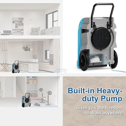 ALORAIR 270 Pints Commercial Dehumidifiers Smart Wi-Fi with Pump, Up to 3,000 Sq.Ft Coverage for Large Room or Basements, Industrial Dehumidifier with Drain Hose, 5 Years Limited Warranty