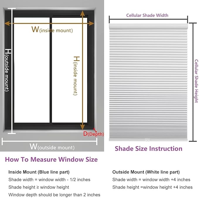Changshade Cellular Shades Blackout Cordless Custom Size, Honeycomb Indoor Window Blinds Room Darkening 1.5 inch Cell Pleated Easy to Install for Home, Office, Bedroom, Nursey, Pink