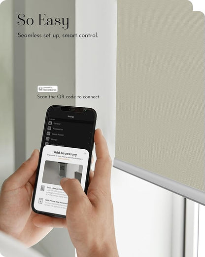 Graywind Smart Roller Shades 100% Blackout Window Blinds with APP Control Customized Automatic Shades for Home and Office(28" Wx72 H,Beige)