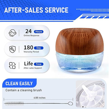 Water-Based Purifier Air Washer, Air Revitalizer & Freshener, Air Fresher with 7 LED Color Changing Light for Rooms (DarkYellow)