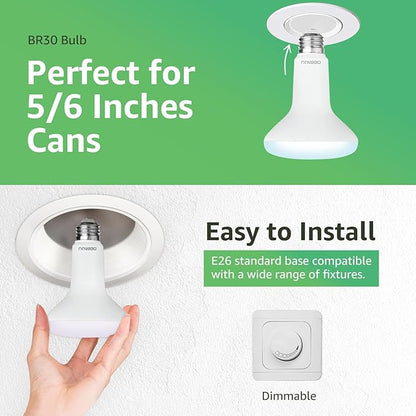 DEGNJU 24 Pack Indoor Flood Light Bulbs, BR30 LED Bulb 7W Equivalent 65W, Dimmable Recessed Light Bulbs, 650LM 5000K Daylight 15000 Lifetime LED Can Light Bulb, Interior Home E26 Base