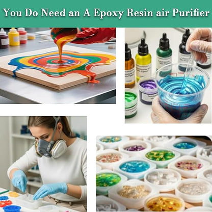 Epoxy Resin Air Purifier with H13 True HEPA Filter, Element Purifier, Night Light Mode, Air Filtration System for Resin Molding & Casting, Portable Epoxy Tools Accessories Supplies
