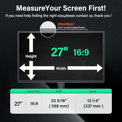 [2 Pack] 27 Inch Computer Privacy Screen for 16:9 Aspect Ratio Widescreen Monitor, Eye Protection Anti Glare Blue Light Computer Monitor Privacy Filter, Removable 27 in Protector Film