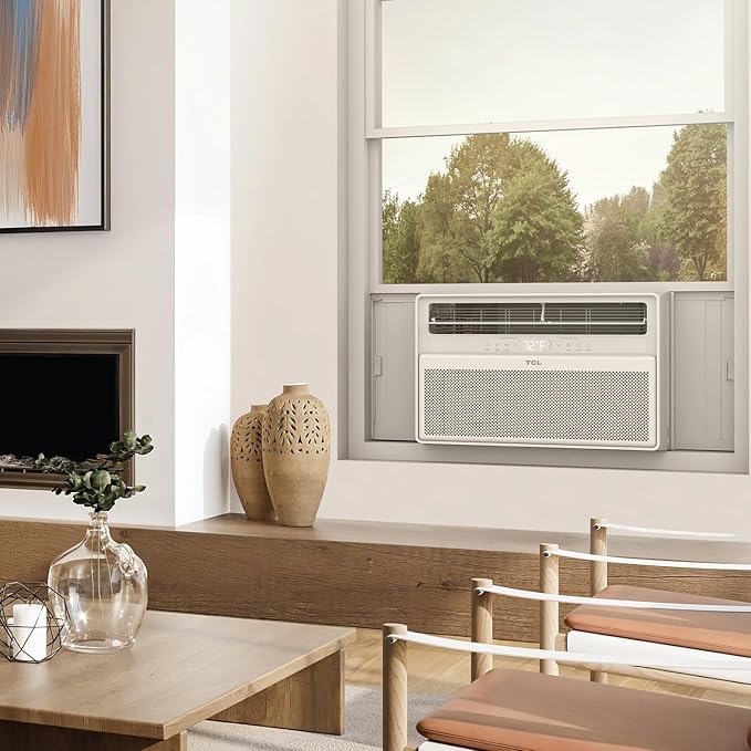 TCL 12000 BTU Q-Series Smart Inverter Window AC with Heat Pump for Up To 550 Sq. Ft., Energy Efficient Air Conditioner Heater Combo, 115V, Works with Remote Control, Smart Home Devices & TCL Home App