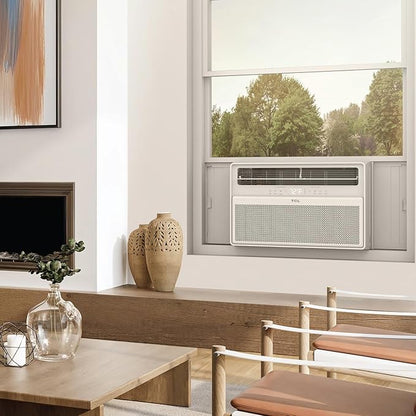 TCL 12000 BTU Q-Series Smart Inverter Window AC with Heat Pump for Up To 550 Sq. Ft., Energy Efficient Air Conditioner Heater Combo, 115V, Works with Remote Control, Smart Home Devices & TCL Home App