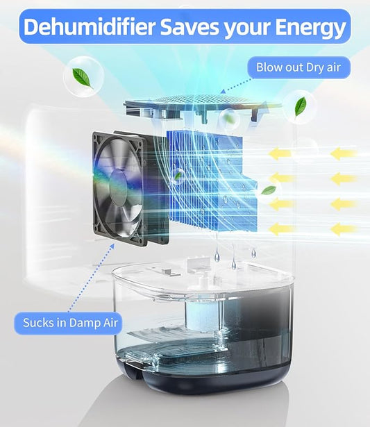 Dehumidifier, 35 OZ Small Dehumidifiers for Bedroom for Home, Quiet with Auto Shut Off, Dehumidifiers for Bedroom (280 sq. ft), Bathroom, RV, Closet, Blue
