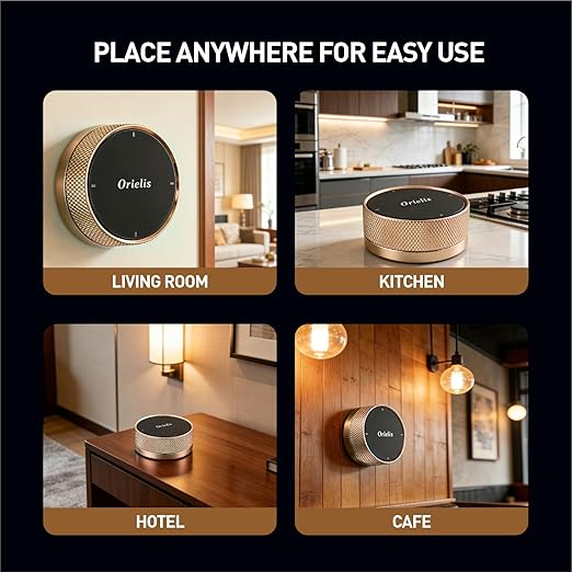 Zigbee Switch, Zigbee Button, Wireless Smart Button, Supports to Create Smart Scenes, Trigger Connected Devices on APP with Three Control Options, Tuya ZigBee Gateway Required (V2 or Higher), Gold