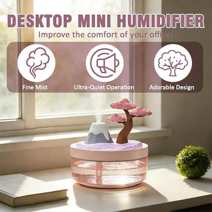 Cherry Blossom Cool Mist Humidifier, Whisper-Quiet Air Humidifier with Night Light for Nursery, Office, Home Decor