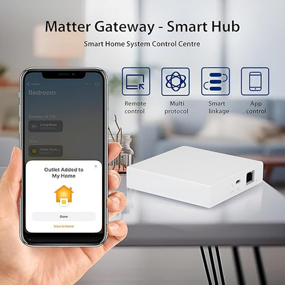Matter Smart Wired Hub Gateway for Home Automation, Thread & Tuya Zigbee 3.0 Protocol, 2.4GHz WiFi Only, Matter Controller Supports Google, Alexa, Apple HomeKit