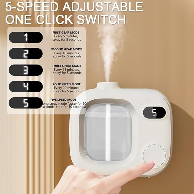 Cute Mini Aromatherapy Diffuser - Ultrasonic Essential Oil Difusor with 5 Mist Levels Smart Scented Cordless Air Fragrance Machine for Home Office Bathroom Hotel and Car White Tea