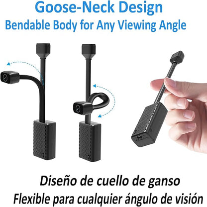 2K Mini Goose-Neck Wireless Security Camera with Magnetic Mount, Built-in Hotspot & Battery, Color Night Vision, Motion Detection, Cloud Storage (W-G2)