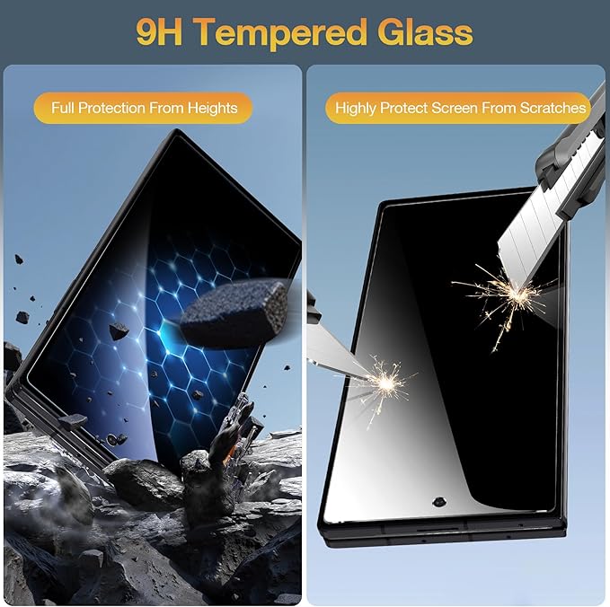 Asstar 2 Pack Samsung Galaxy Z Fold 7 Privacy Screen Protector, 9H Hardness Tempered Glass Front Privacy Screen Protector for Samsung Galaxy Z Fold 7 with Alignment Frame, Anti-Scratch Case Friendly Accessories Bubble Free