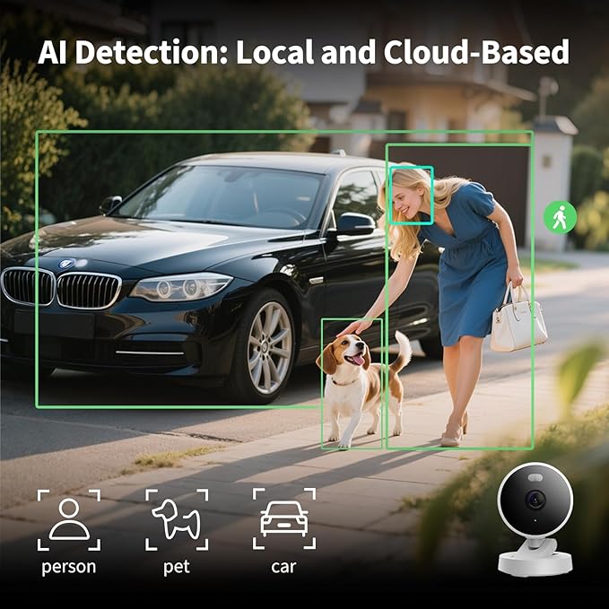 Aqara G100, 2K Indoor/Outdoor Security Camera, HomeKit Secure Video, 2-Way Audio, Spotlight Color/IR Night Vision, AI Detection, 140° FOV, Wi-Fi 6, Supports HomeKit, Alexa, Google and IFTTT, White