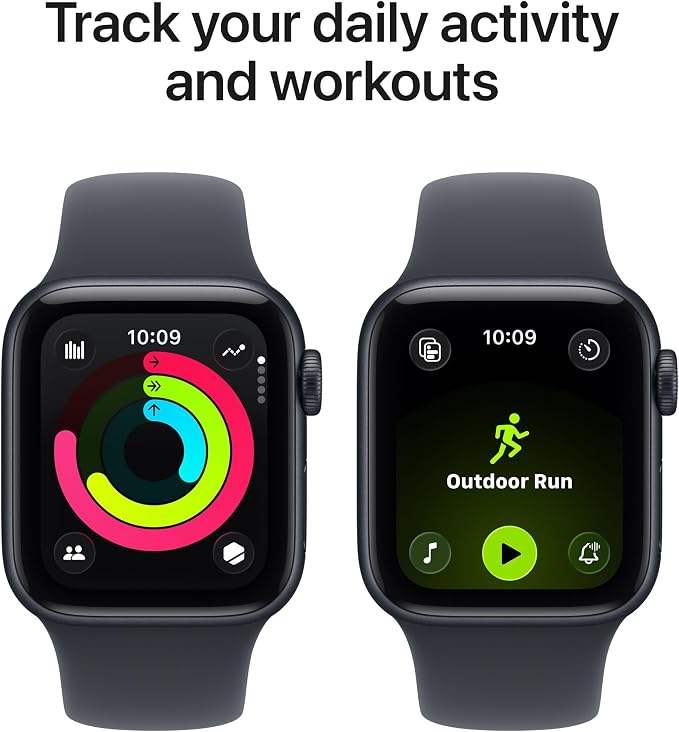 Apple Watch SE 3 [GPS 40mm] Smartwatch with Midnight Aluminium Case with Midnight Sport Band - S/M. Fitness and Sleep Trackers, Heart Rate Monitor with AppleCare+ (2 Years)