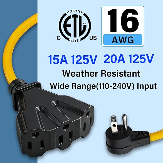 AC 110V-250V Outdoor Remote Control Outlet with 3 Grounded Outlets