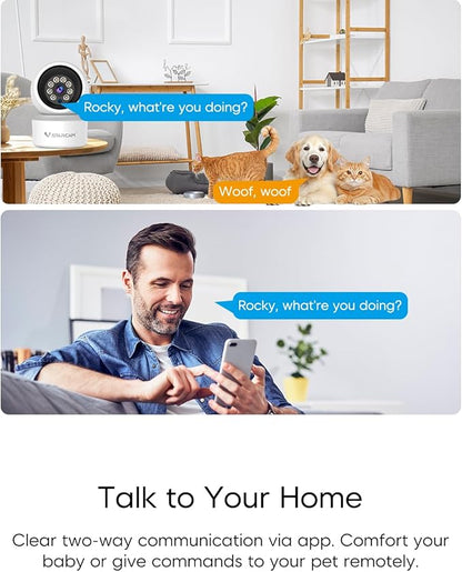 VSTARCAM WiFi Camera Indoor Wireless, 1080P with 5X Zomm, 360° Pan-Tilt, Color Night Vision, Motion Detection, Real-time Alerts, 2-Way Audio, Works with Alexa, Cloud & SD Card Storage(up to 256GB)