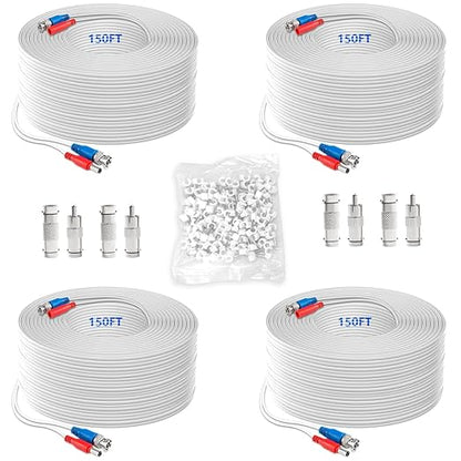 OOSSXX Video Power Cable BNC Extension All-in-One Cables for CCTV Security Cameras, Outdoor Wired Surveillance Camera DVR System