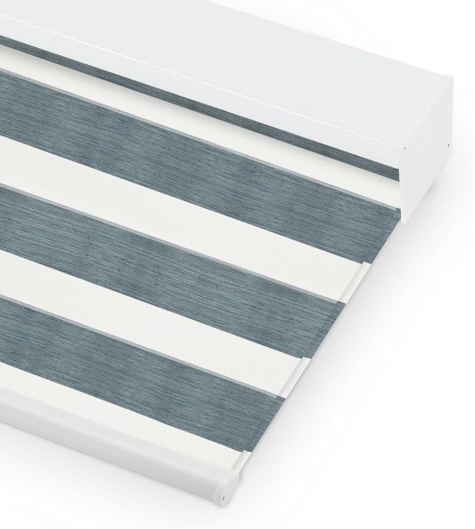 Bringnox Smart Motorized Zebra Roller Blinds - 85% Blackout, Remote Control, Works with HomeKit, Google Home & Alexa via Hub, Custom Size