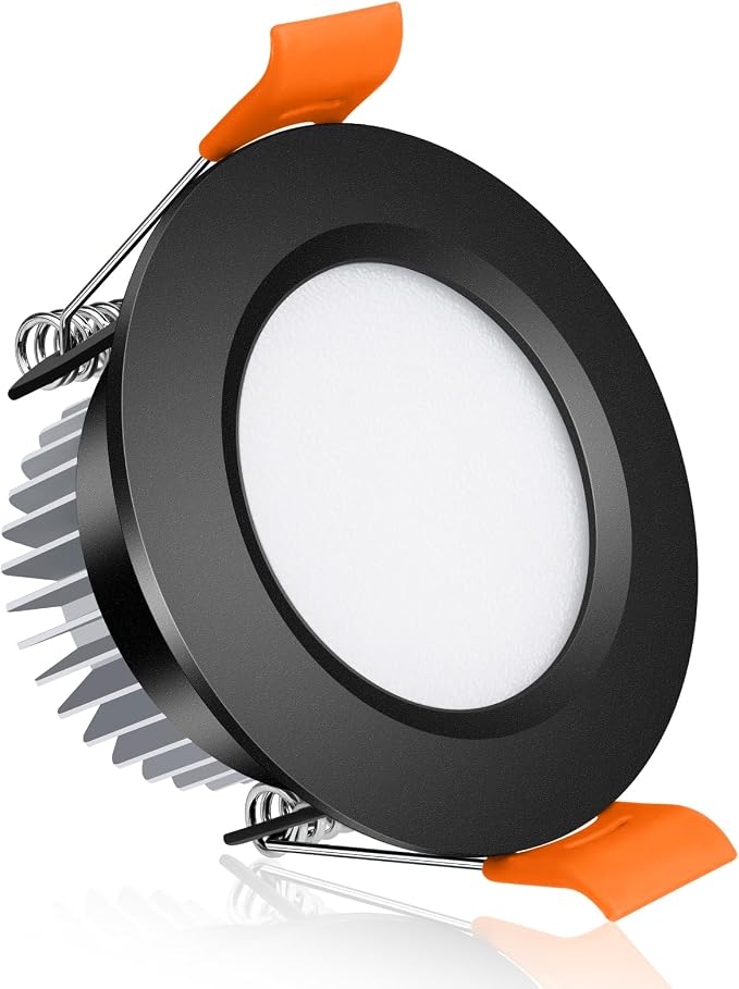 inShareplus 2 Inch LED Recessed Lighting, Black Downlight Dimmable 3W (35W Equivalent), 3000K Warm White, CRI80, Recessed Light Fixtures with LED Driver （1 Pack）