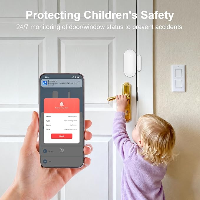 Wireless Alarm System for Home Security,4.3in Touch Screen 24PcsWiFi+GSM/4G Door/Window Home Security System,APP Control,SOSButton,Remotes,Compatible with Alexa,Real-Time Alert & App Control