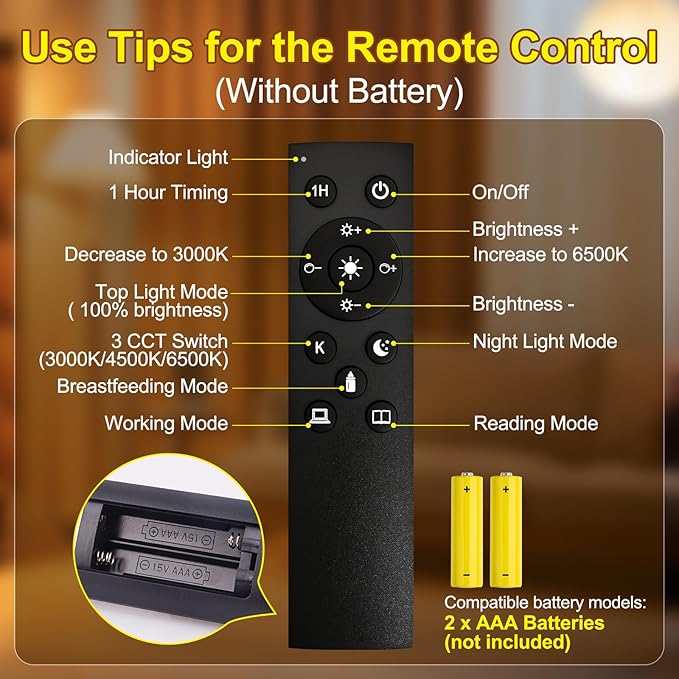 SCNNC A19 LED Remote Control Light Bulbs, 700LM 9W, 60 Watt Equivalent, 3000K-6500K Stepless Dimmable Warm Light Bulbs, E26/E27 Base,100V-240V AC, CRI 80+, 30000+ Hours Lifespan (1 Remote, 2 Bulb)