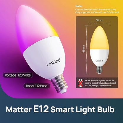 Linkind A19+B11 Smart Light Bulbs, Smart Bulb that Compatible with Alexa & Google Home, LED Light Color Changing