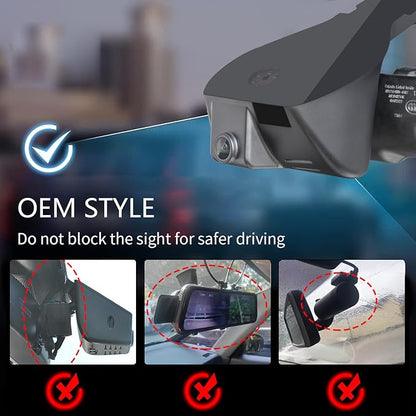Mangoal Front 4K & Rear 1080P Dash Cam Custom Fit for Dodge RAM 1500/2500/3500 2019 2020 2021 2022 2023 2024 (Model D), Rebel Big Horn Laramie, UHD 2160P Video, OEM Look App & WiFi,128GB Card