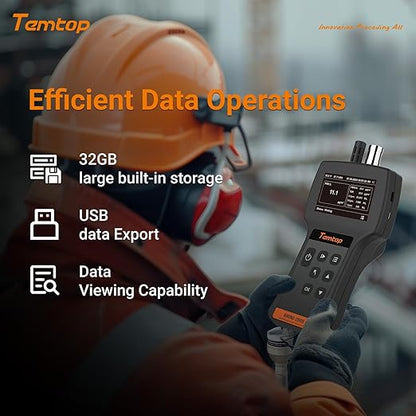 Temtop Handheld Particle Counter 0.3µm, 0.5µm, 1.0µm Particulate Monitor PM2.5, PM10, TSP, Temp & Humidity Detector