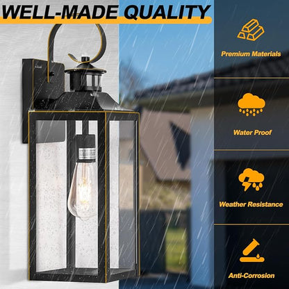 20" Motion Sensor Outdoor Wall Lights, Dawn to Dusk Outdoor Light Fixture