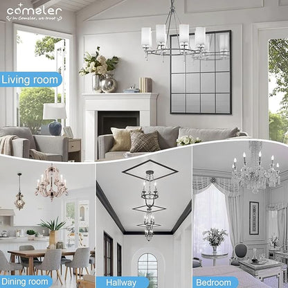 comzler 12 Pack E12 LED Candelabra Light Bulb, 5000K Daylight, 5 Watt 60W Equivalent Ceiling Fan Light Bulbs, Type B Light Bulb B11 Shape for Chandelier, Small Base, CRI85+, 500Lumen, Non-Dimmable