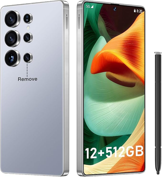I25 Ultra: 6.99" FHD+ Android 14 Smartphone | 12GB+512GB | 108MP+68MP Camera | 7000mAh Battery | Built-in Stylus Pen | Blazing Fast Performance (Titanium Silver Blue)