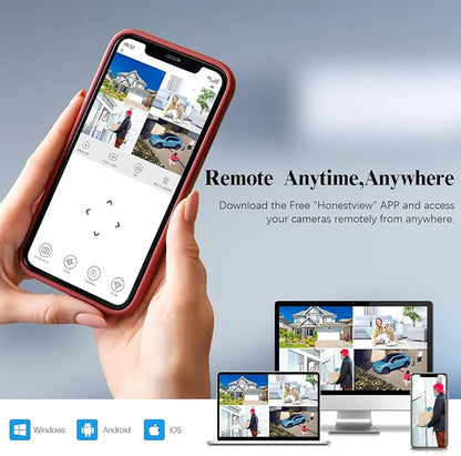 (2026 Update) 4K PoE Security Camera System, 4 Wired Dome Cameras Outdoor Indoor, 130° Wide Angle, 8CH NVR with 3TB HDD, Built-in Mic, Free App Remote Access, No Monthly Fee, 90 Days Recording