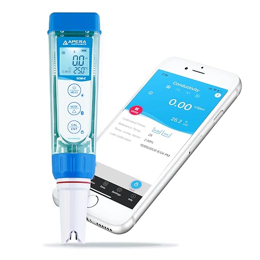 Apera Instruments EC60-Z Smart Bluetooth Conductivity/TDS/Salinity/Resistivity Tester Powered by ZenTest Mobile App