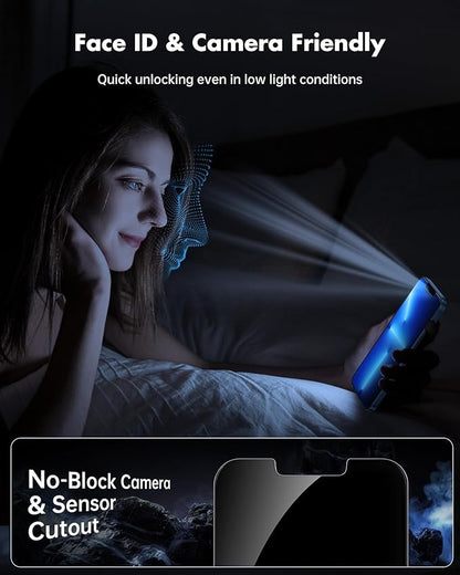 UNBREAKcable Privacy Screen Protector for iPhone 14/ iPhone 13/13 Pro, Tempered Glass [True 28°Anti Spy] [9H Hardness] [Case Friendly] Private Protector for iPhone 6.1" - 2 Pack