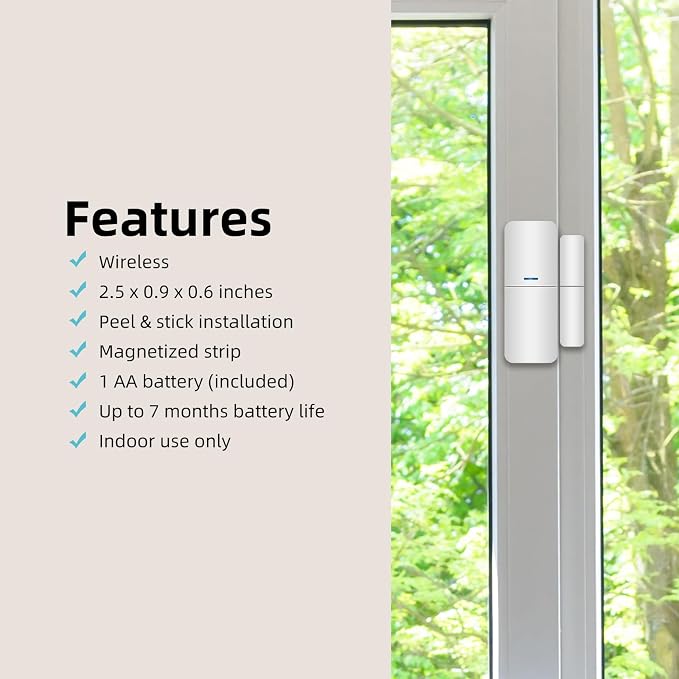Entry Sensor - Window and Door Protection - Compatible with GRSICO Home Security System-HUB Needed