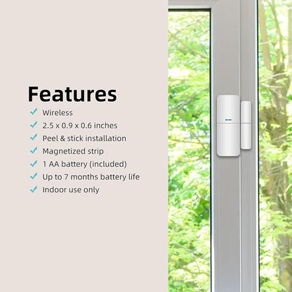 Entry Sensor - Window and Door Protection - Compatible with GRSICO Home Security System-HUB Needed