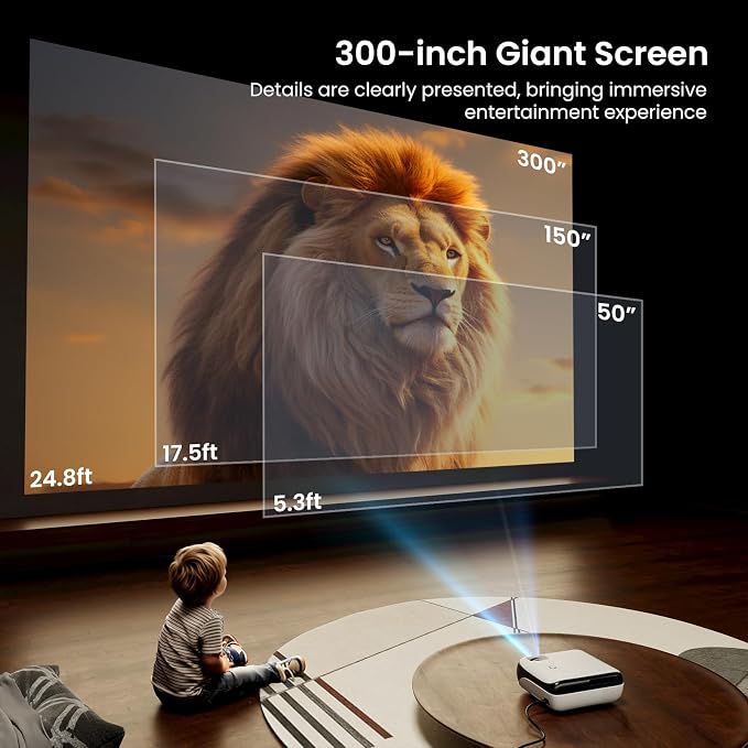 Official Licensed Google TV - HAPPRUN Native 1080P Outdoor Smart Projector | Google TV • 10K+ Apps • 4K Decoding • Dolby & AirPlay • Wi-Fi & Bluetooth • Outdoor Ready • Plug & Play • PS5 Compatible