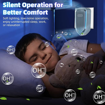 6 PCS Negative Ion Air Purifier, Silent air purifier plug in wall,Portable Air Ion Generator, Absorbing Smoke and Dust&pollen,Purifying Air Ionizers for Home Bedroom, Study, Kitchen and Living Room