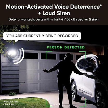 WYZE Floodlight Camera v2, 2800-Lumen LEDs, 2K HD Outdoor Security Camera, 160° Wide View, Motion Activated Light, 105dB Siren, Cloud & Local Storage, Color Night Vision, Wired (Renewed)