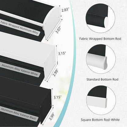 Aprilsmart Motorized Blinds with Remote,Light Filtering Motorized Roller Shades Work with Apple Homekit,Alexa,SmartThings,Google Home,Customize Blinds(TREEBARK BLACK-75)