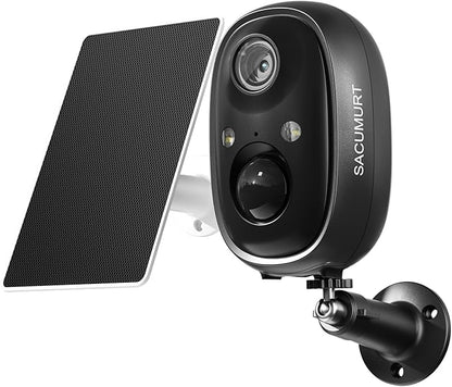Security Cameras Wireless Outdoor, 2.4GHz WiFi Camera Outdoor Wireless, 2K Cameras for Home Security with Solar Panel, Motion Detection, Works with Alexa & Google Home, Free Cloud Storage(Need Apply)