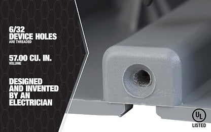 Southwire MSB3G Three Gang Device Box with Depth Adjustable; Heavy Duty 42lb (Pack of 2)