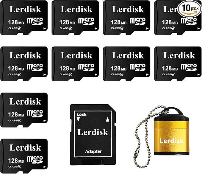 Factory Wholesale Micro SD Card 128MB (0.12GB) Pack of 10 in Bulk Low Capacity for MP3/Old Phones/Small Files Only -Not for Cameras/Dashcams/GB Devices
