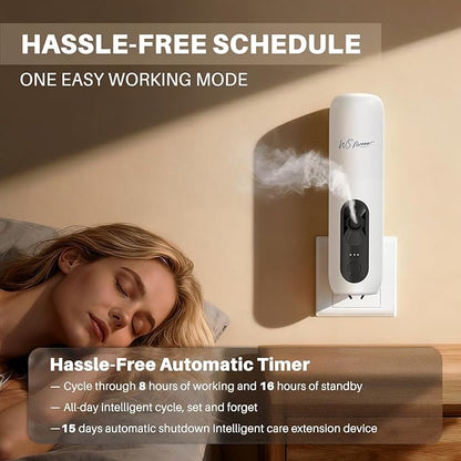 Waterless Essential Oil Diffuser for Home 161 Sqft - Plug in Waterless Diffuser Diffuser for Bedroom & Bathroom, 25dB Ultra-Quiet, Portable Wall Diffuser,Better with Pure Oil
